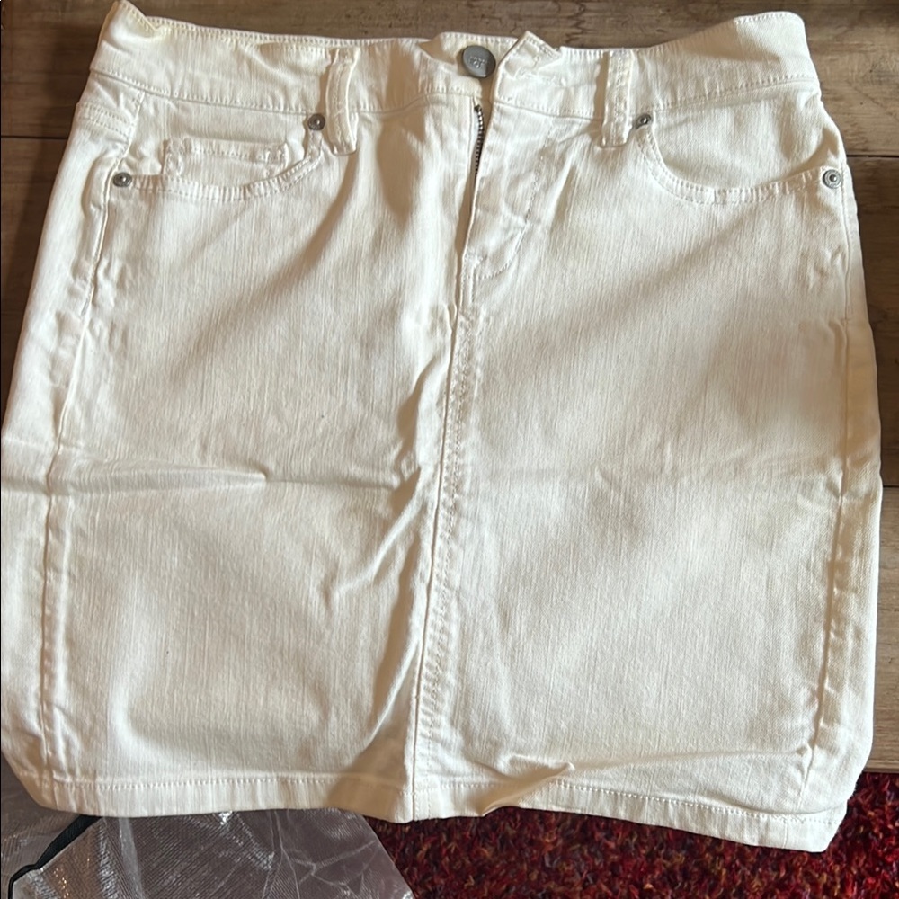 LOFT Cream Mini Skirt